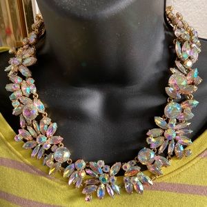 🔥EUC JCrew Iridescent CrystalsFloral Necklace